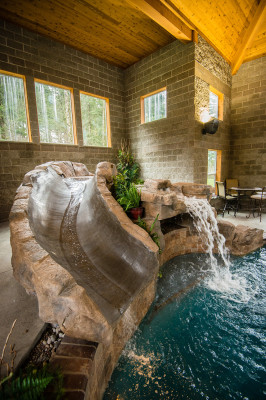 Water Slide Designed for Custom Pool