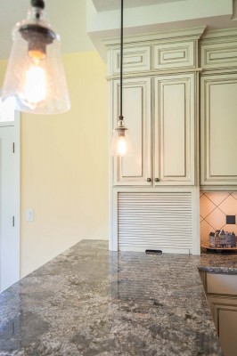 custom cabinetry and lighting